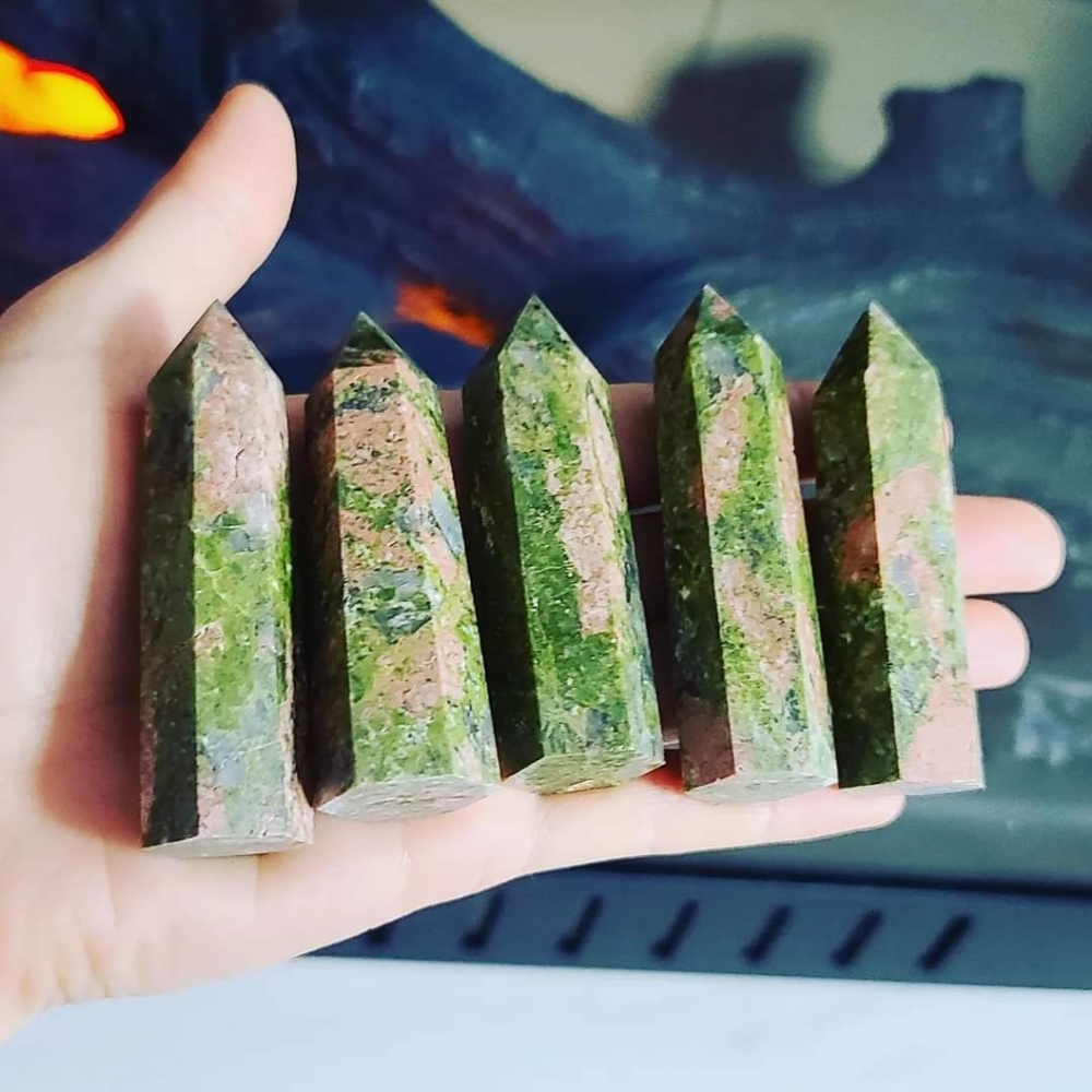 Unakite Crystal Points/ Towers
